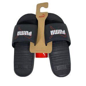 Puma Mens Cool Cat Jump Slides Sandals Size 12 Black Shower Shoes